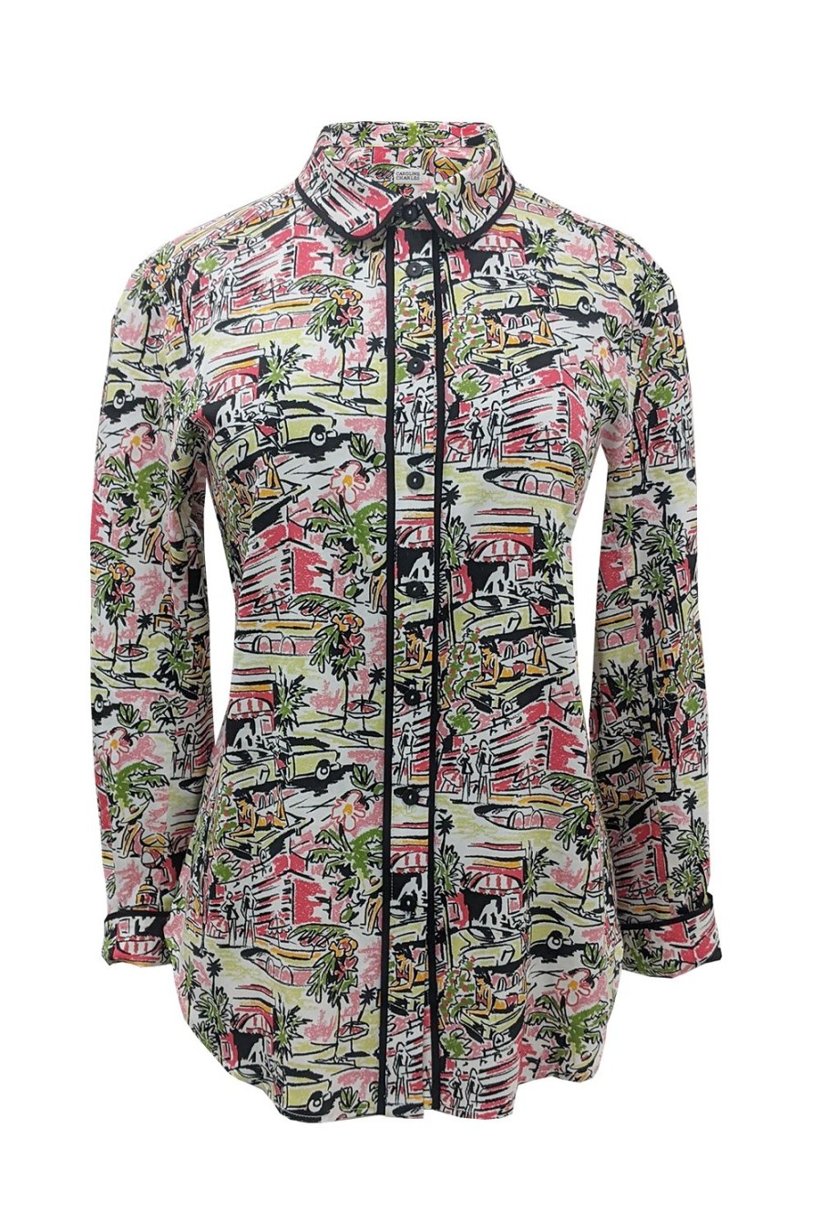 Caroline Charles Hawaii Shirt Black/Multi | Shirts & Tunics