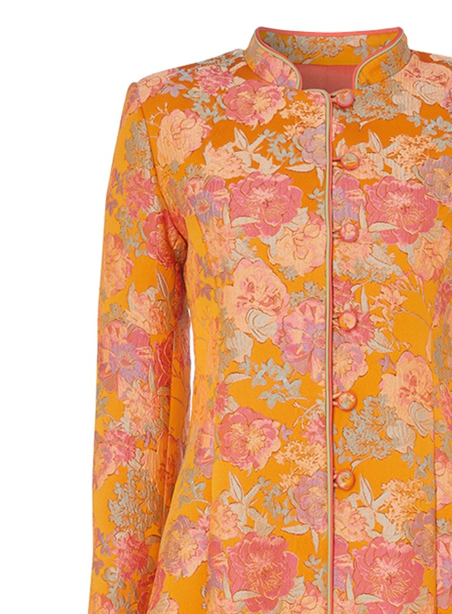 Caroline Charles Cosmos Coat Mango | Jackets & Coats