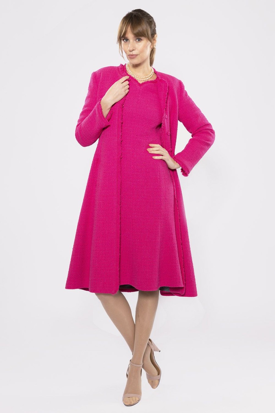 Caroline Charles Helena Coat Pink | Jackets & Coats