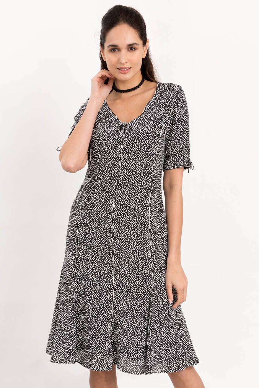 Caroline Charles Adele Dress Black/White | Dresses