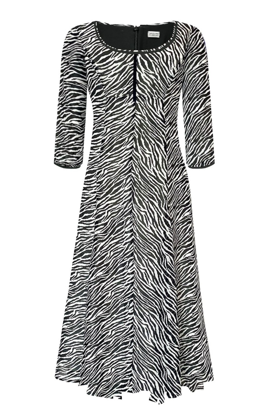 Caroline Charles Augusta Dress Black/White | Dresses