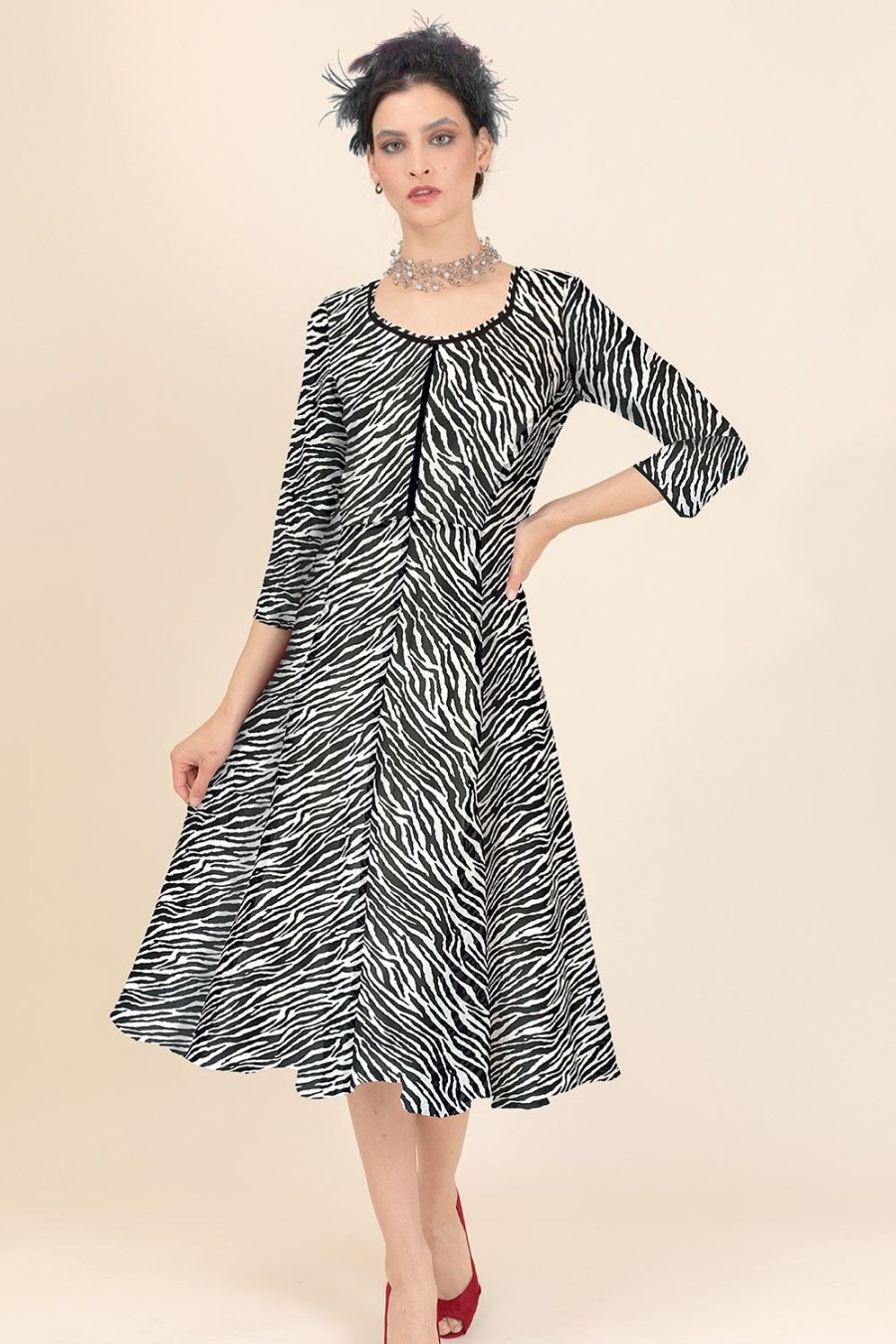 Caroline Charles Augusta Dress Black/White | Dresses