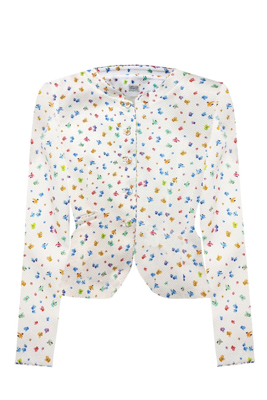 Caroline Charles Cecelia Jacket White/Multi | Jackets & Coats